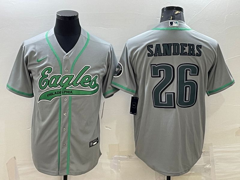 Men Philadelphia Eagles #26 Sanders Grey 2022 Nike Co branded NFL Jerseys->philadelphia eagles->NFL Jersey